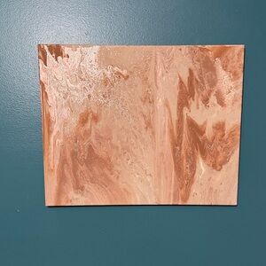 Abstract Peach Swirl Canvas Painting — Unbranded